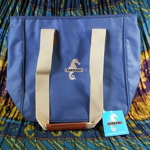 NWT Blue Atlantic seahorse logo travel tote